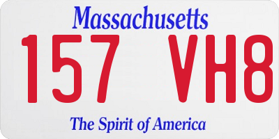 MA license plate 157VH8