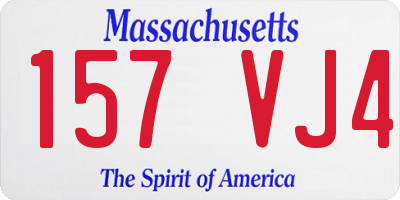 MA license plate 157VJ4