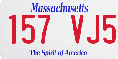 MA license plate 157VJ5