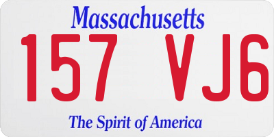 MA license plate 157VJ6