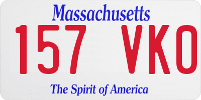 MA license plate 157VK0