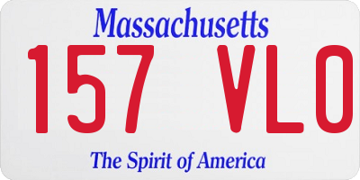 MA license plate 157VL0