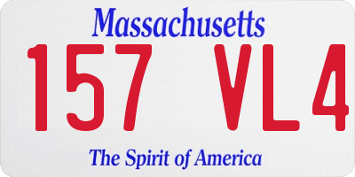 MA license plate 157VL4