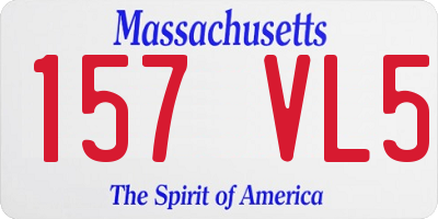 MA license plate 157VL5