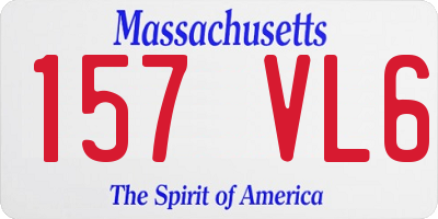 MA license plate 157VL6