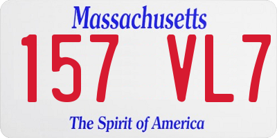 MA license plate 157VL7