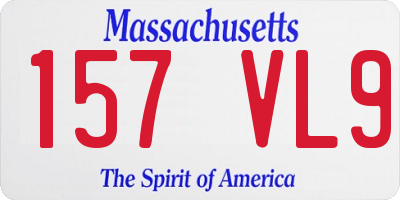 MA license plate 157VL9