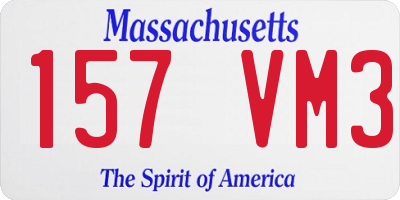 MA license plate 157VM3