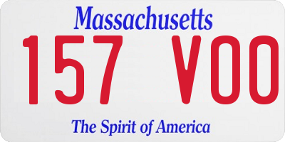 MA license plate 157VO0