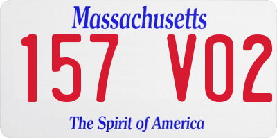 MA license plate 157VO2