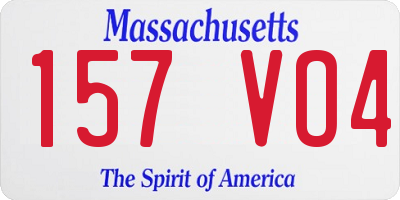 MA license plate 157VO4