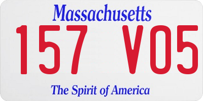 MA license plate 157VO5