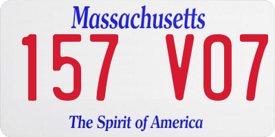 MA license plate 157VO7