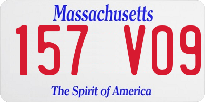 MA license plate 157VO9