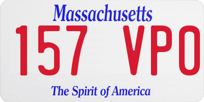 MA license plate 157VP0