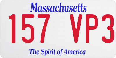 MA license plate 157VP3