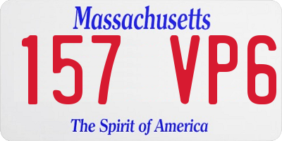 MA license plate 157VP6