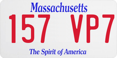 MA license plate 157VP7