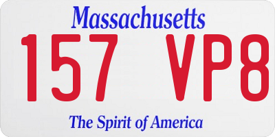 MA license plate 157VP8