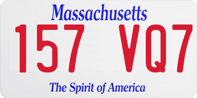 MA license plate 157VQ7
