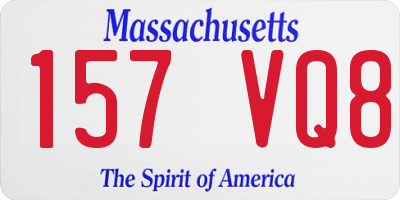 MA license plate 157VQ8