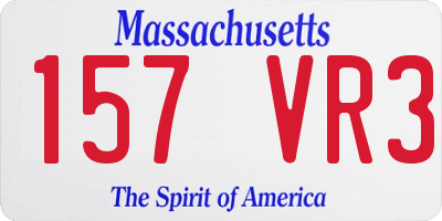 MA license plate 157VR3
