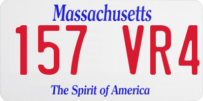 MA license plate 157VR4