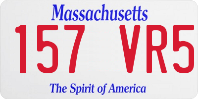 MA license plate 157VR5