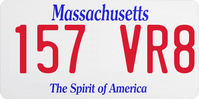 MA license plate 157VR8