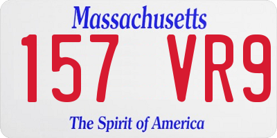 MA license plate 157VR9