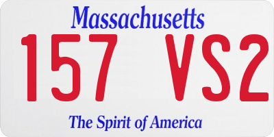 MA license plate 157VS2