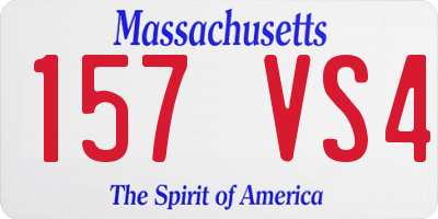 MA license plate 157VS4