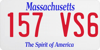 MA license plate 157VS6