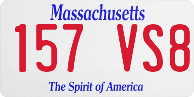 MA license plate 157VS8