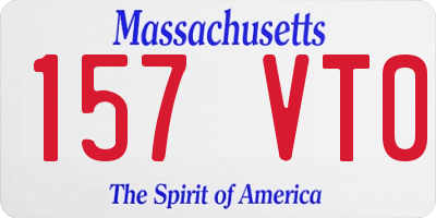 MA license plate 157VT0