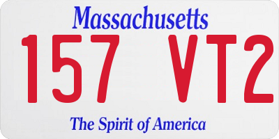 MA license plate 157VT2