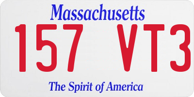 MA license plate 157VT3