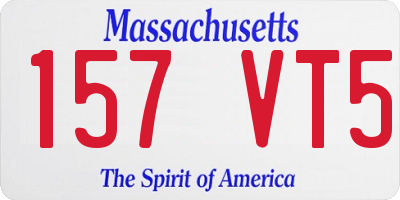 MA license plate 157VT5