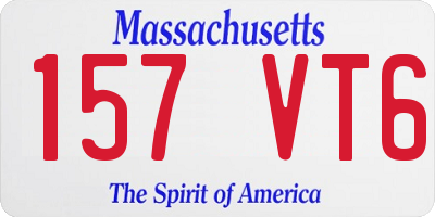 MA license plate 157VT6
