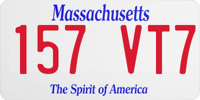 MA license plate 157VT7