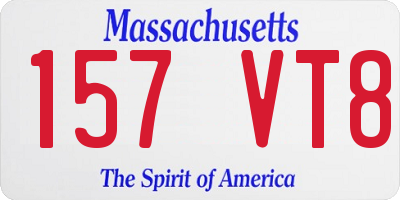 MA license plate 157VT8