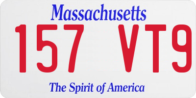 MA license plate 157VT9