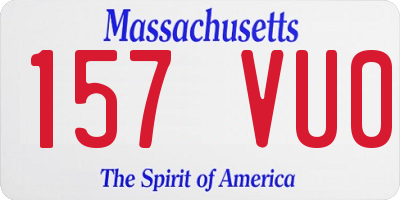 MA license plate 157VU0
