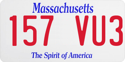 MA license plate 157VU3