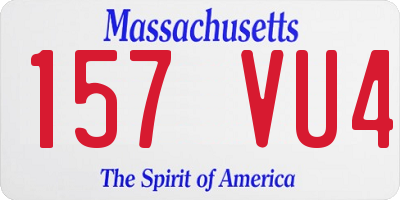 MA license plate 157VU4