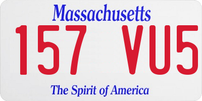MA license plate 157VU5