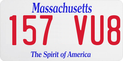 MA license plate 157VU8