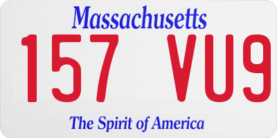 MA license plate 157VU9