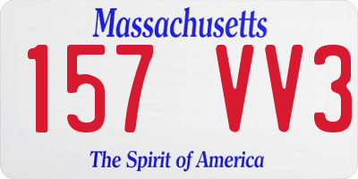 MA license plate 157VV3