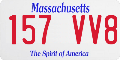 MA license plate 157VV8